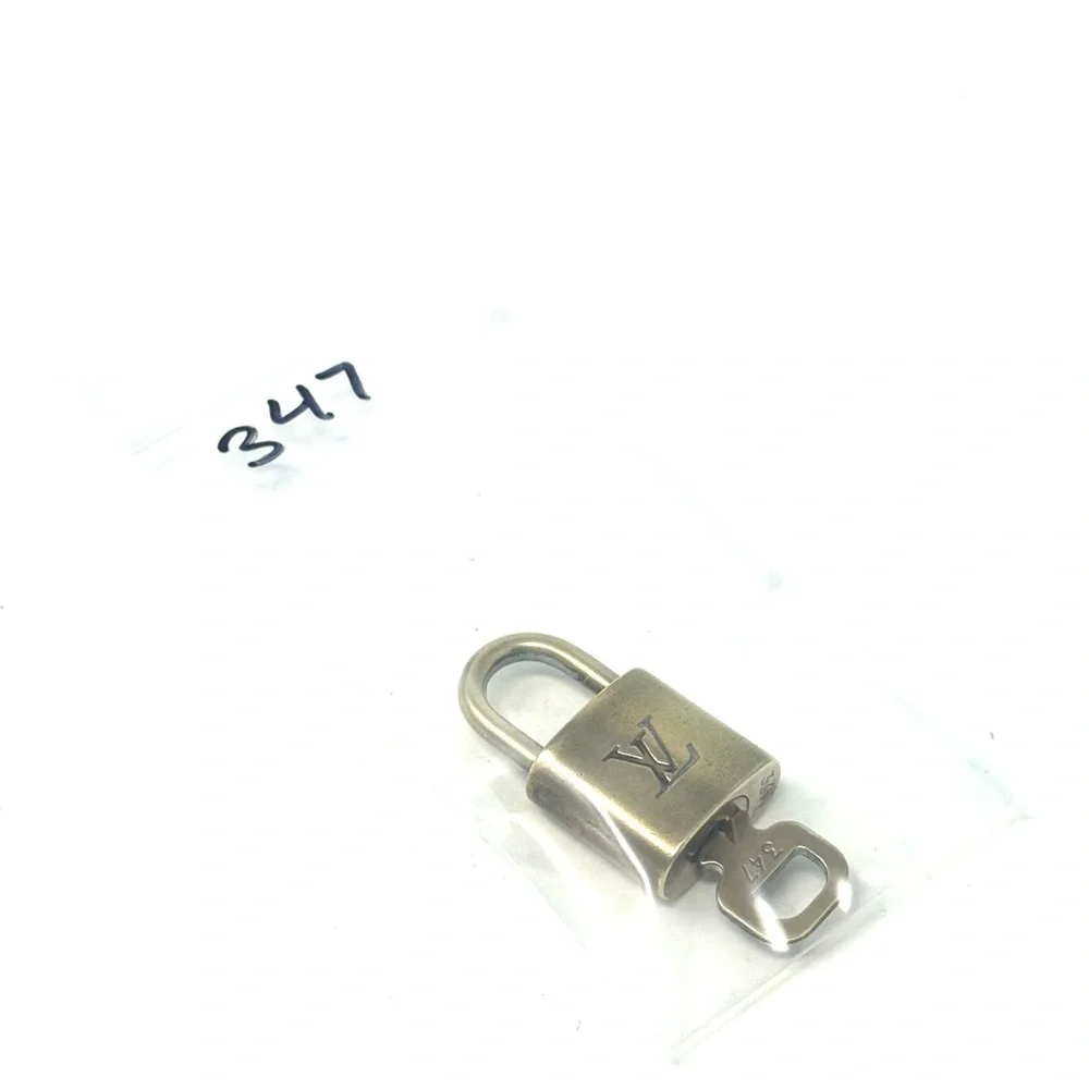 Authentic Louis Vuitton Gold Lock & Key Brass Number 347
